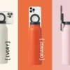 Insulated Water Bottle with Magnetic Phone Holder