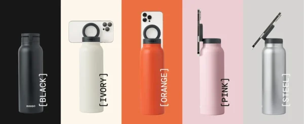 Insulated Water Bottle with Magnetic Phone Holder